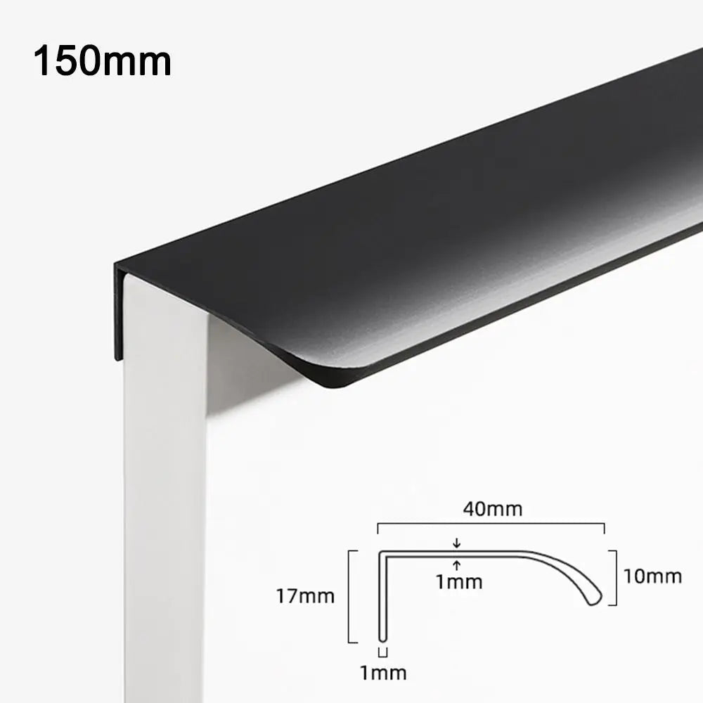 Aluminum Concealed Edge Finger Pull Hidden Bar Drawer Pulls Cabinet Drawer Pull Richie's black-150mm