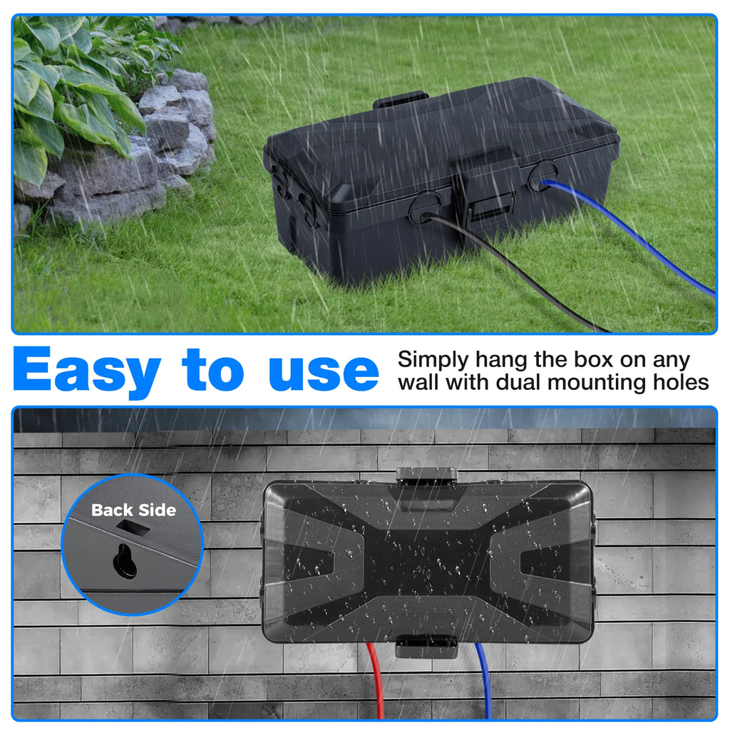 IP54 Waterproof Outdoor Electrical Box & Cord Cover Weatherproof Electrical Box Richie's