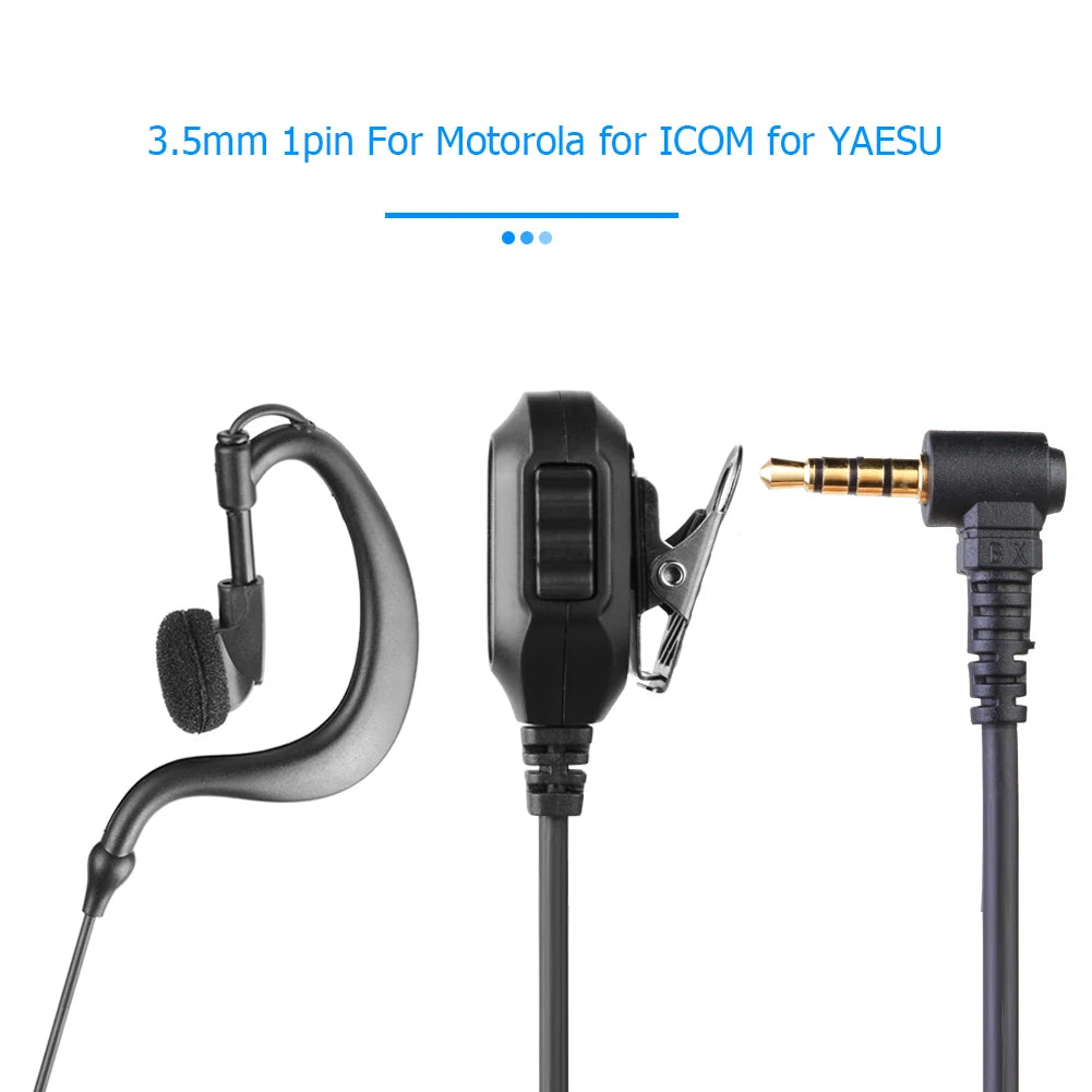 3.5mm 1-Pin Walkie Talkie Earpiece Headset PTT Mic – Motorola YAESU Radio Earpiece Headset Richie's