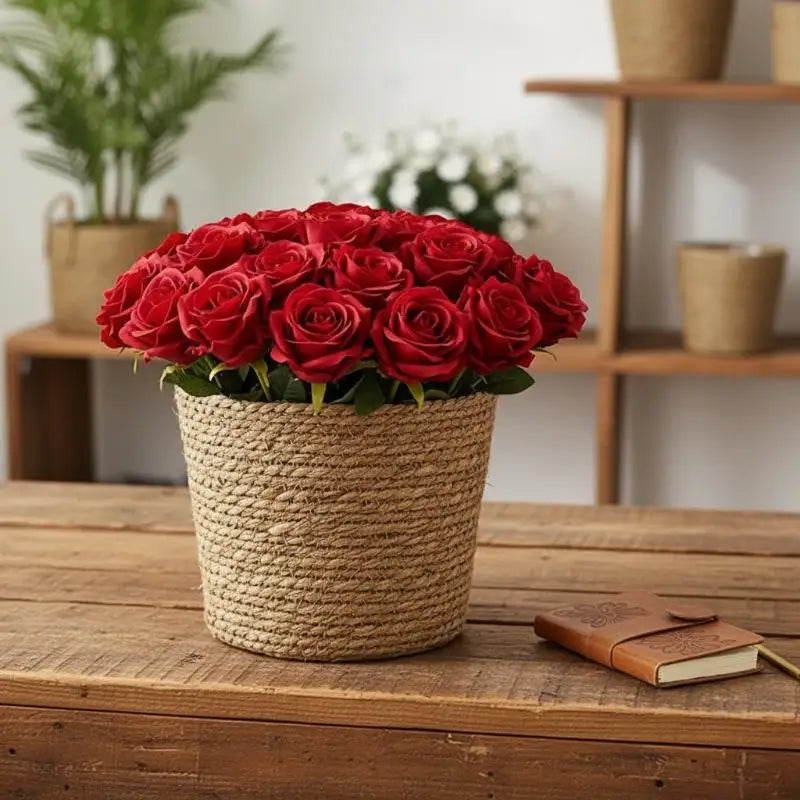 Handwoven Wicker Flower Pot Basket – Natural Rattan Planter Wicker Plant Basket Richie's
