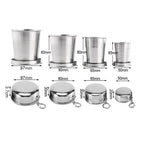 Collapsible Stainless Steel Travel Cup with Keychain & Lid Collapsible Travel Cup Richie's