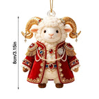 Acrylic Goat Christmas Ornament – Rhinestone Hanging Pendant Christmas Tree Ornament Richie's