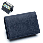 Genuine Leather Card Holder Wallet & Coin Purse – Unisex Leather Card Wallet Richie's dark blue