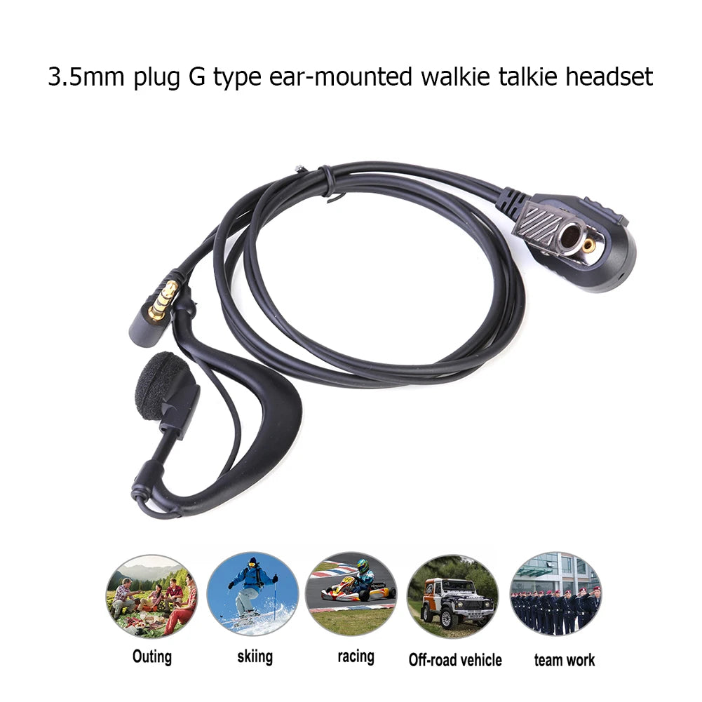 3.5mm 1-Pin Walkie Talkie Earpiece Headset PTT Mic – Motorola YAESU Radio Earpiece Headset Richie's