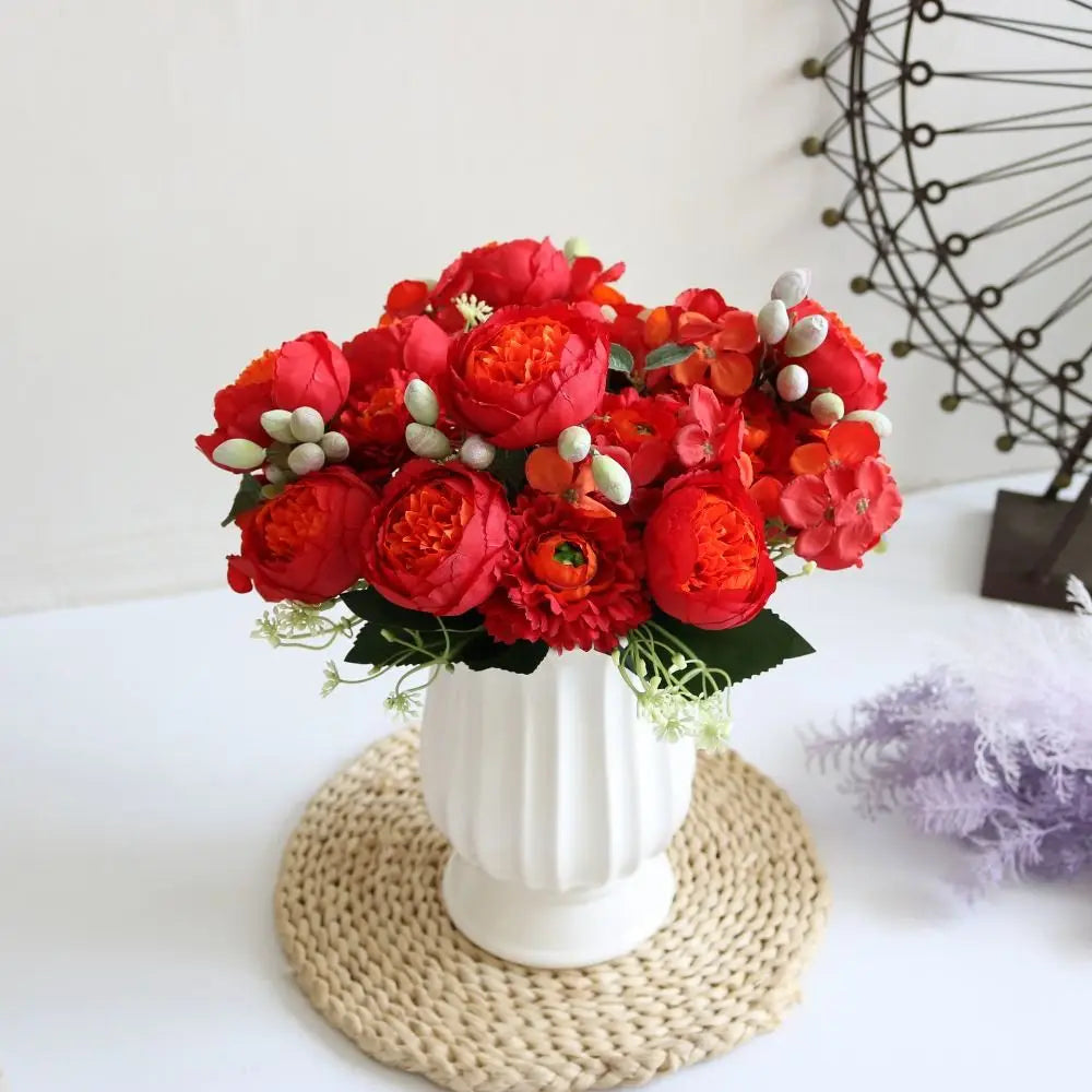 Silk Rose & Peony Artificial Flower Bouquet – Wedding Décor Artificial Flower Bouquet Richie's