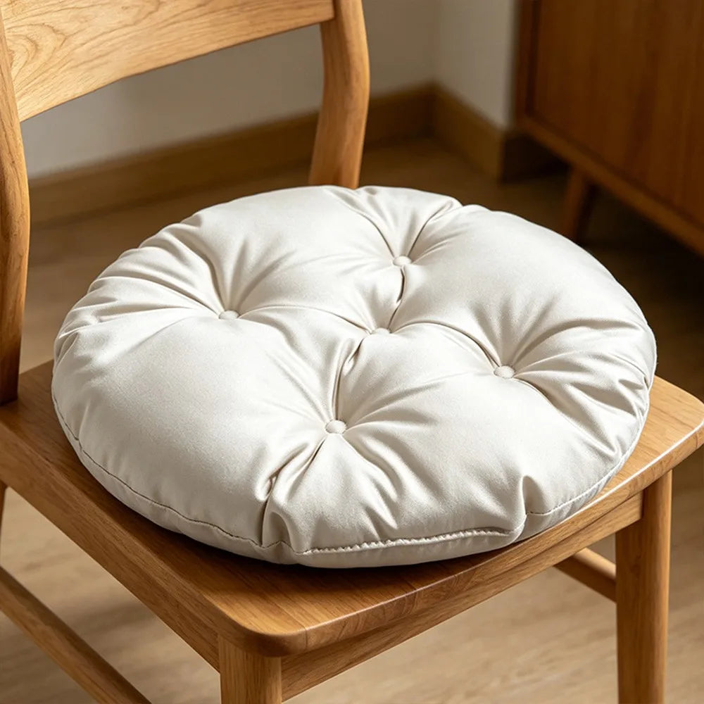 Round Silk Fabric Chair Cushion Non-Slip Tatami Seat Pad Chair Cushion Richie's Beige