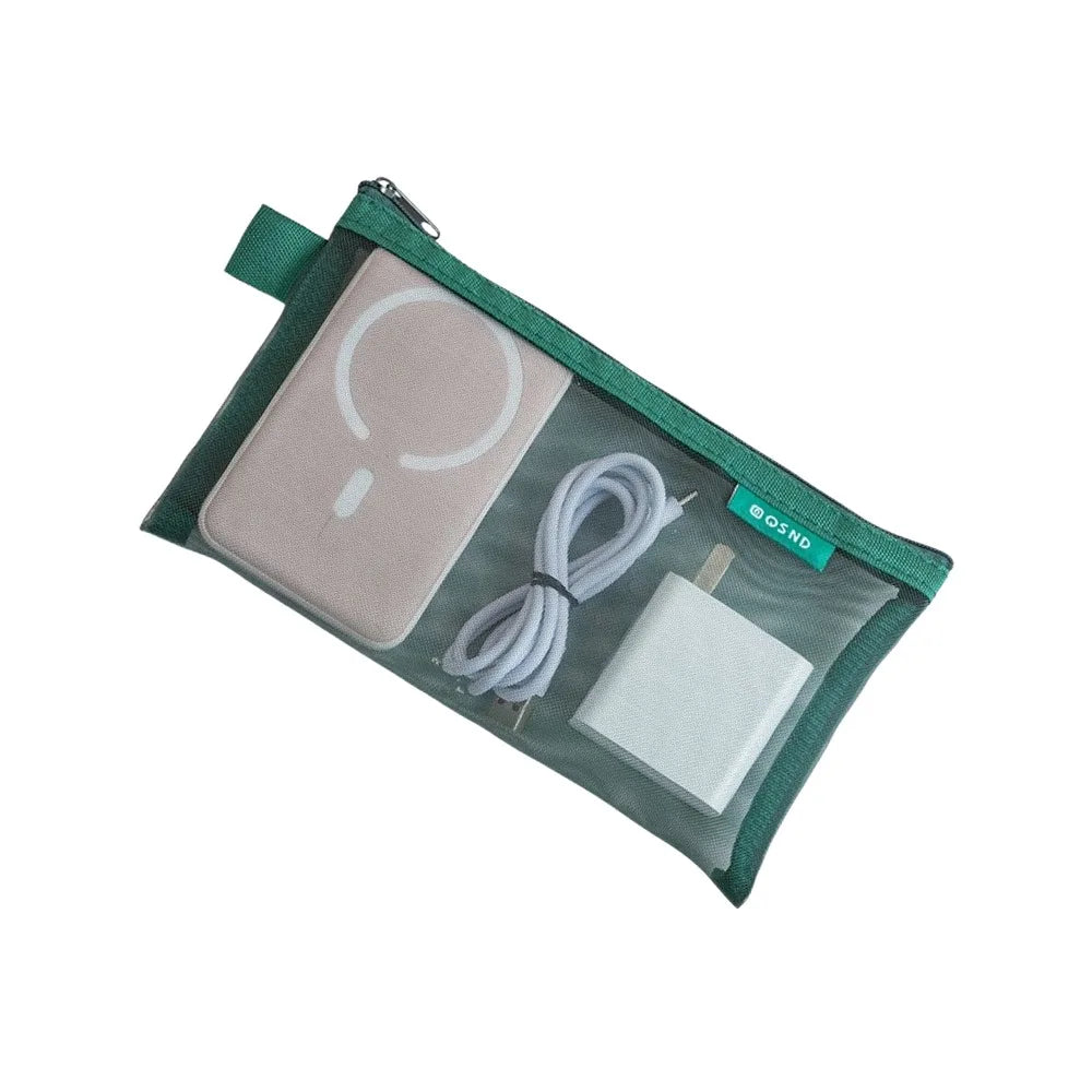 Mini Nylon Zipper Storage Bag – Cosmetic & Coin Organizer Storage Organizer Bag Richie's Green-3