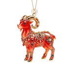 Acrylic Goat Christmas Ornament – Rhinestone Hanging Pendant Christmas Tree Ornament Richie's 7