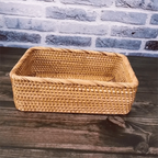 Handwoven Rattan Storage Basket | Desktop & Kitchen Organizer Rattan Storage Basket Richie's M