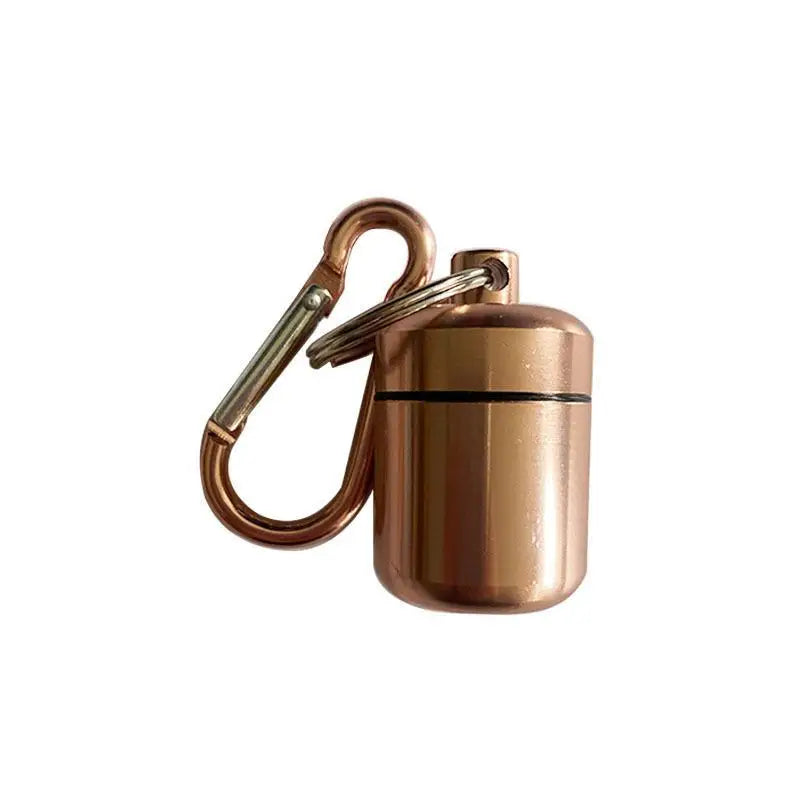 Waterproof Mini Pill Box Keychain – Aluminum Sealed Container Keychain Pill Box Richie's Rose Gold