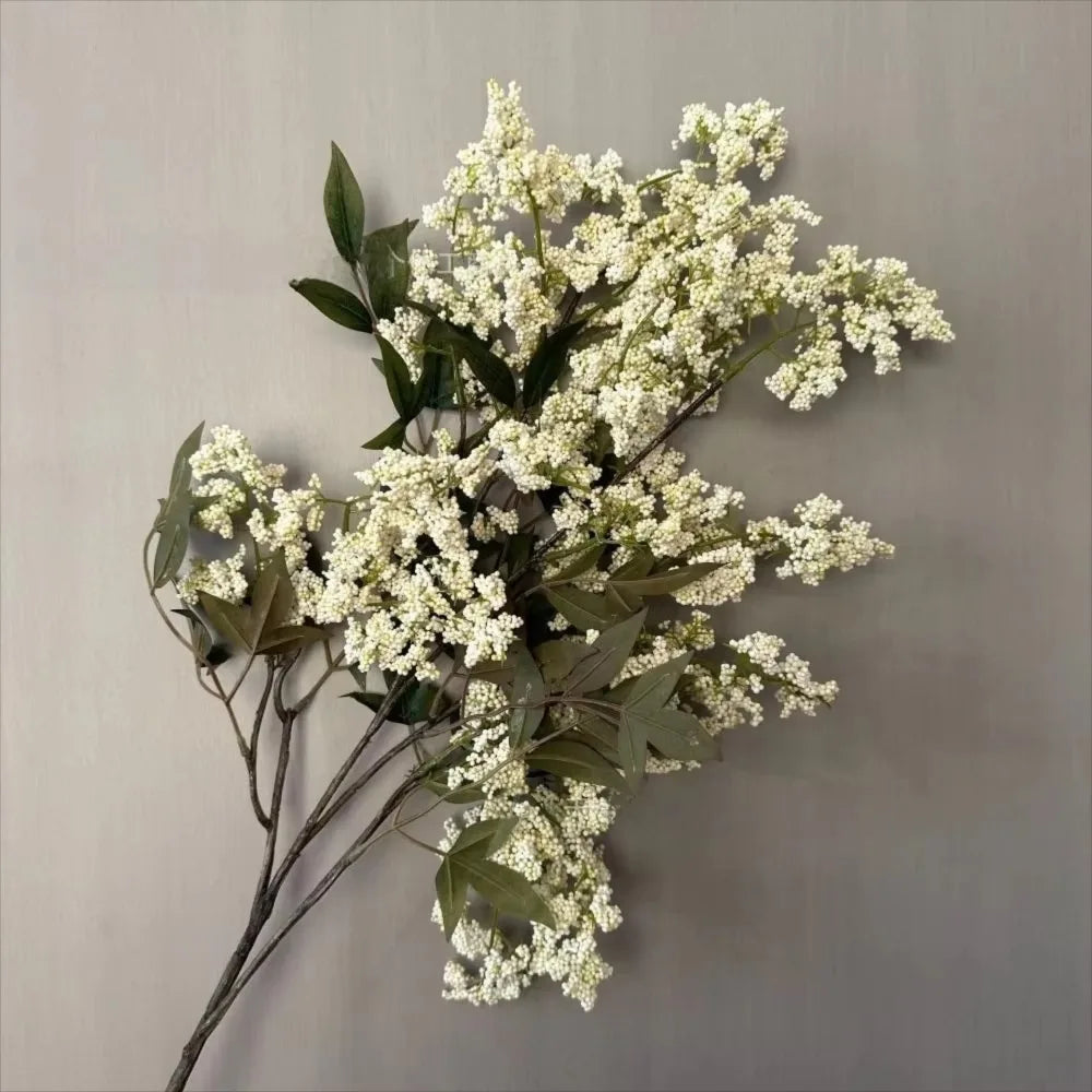 Artificial Nandina Berry Branch | 110cm Faux Floral Stem Artificial Floral Branch Richie's White