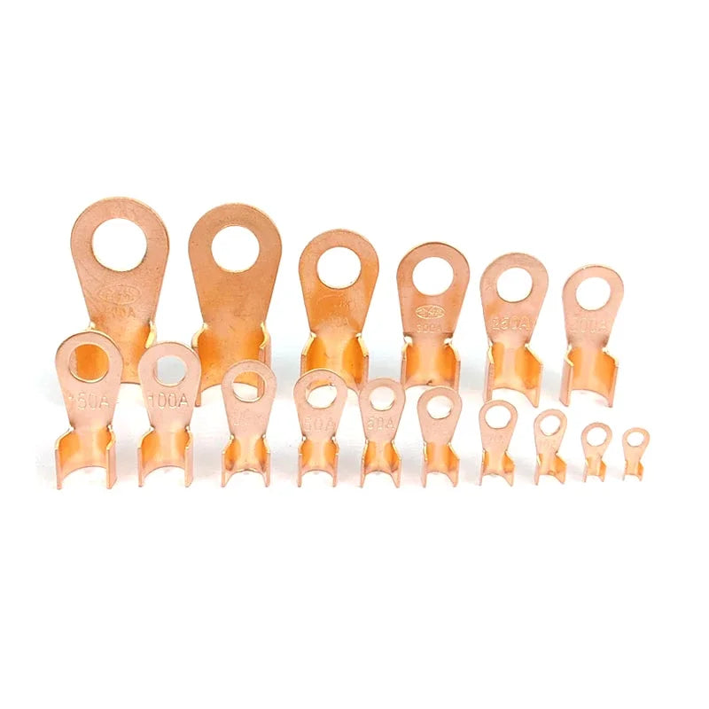 Copper OT Ring Crimp Terminals Non-Insulated Wire Lugs 10-100A Crimp Ring Terminals Richie's