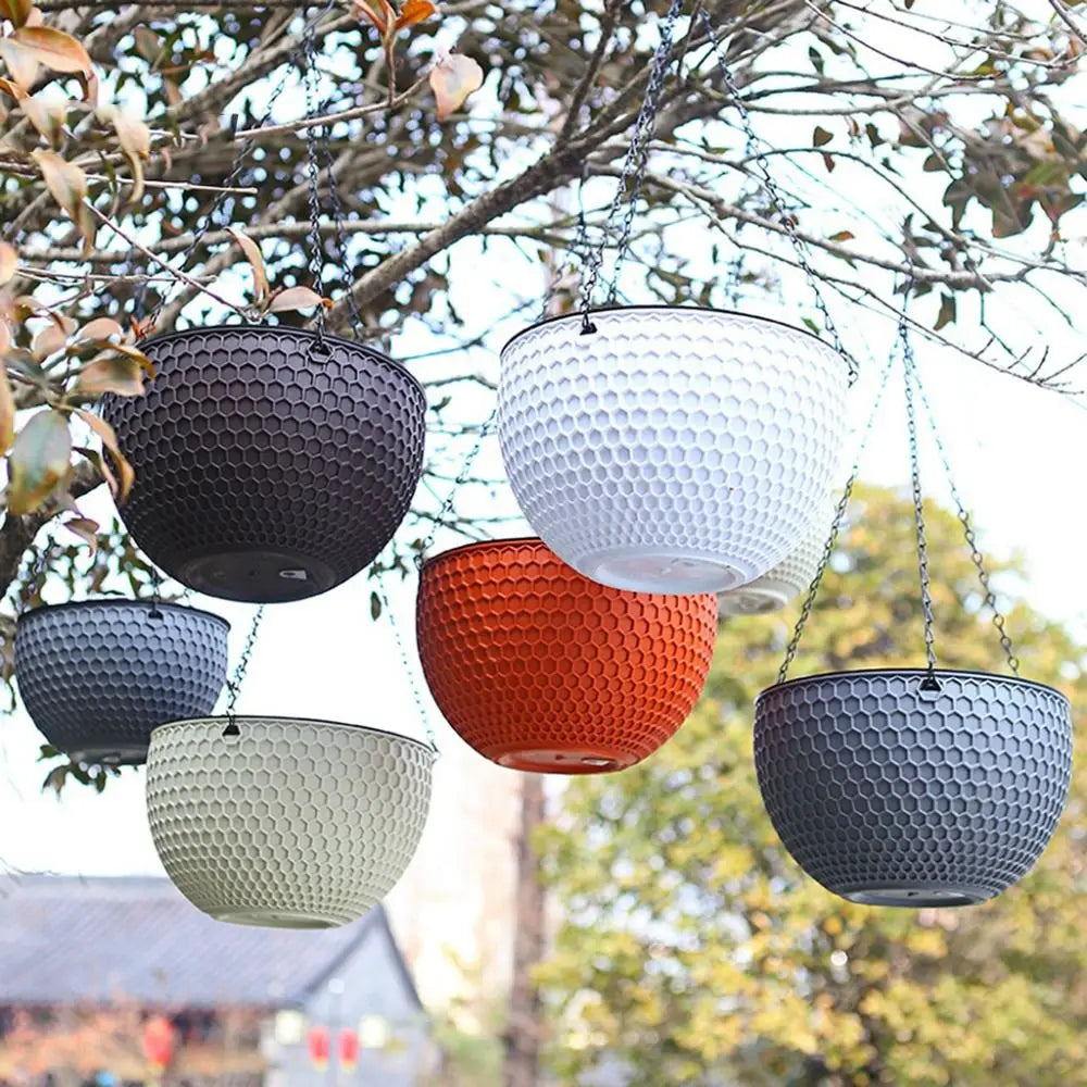 Hanging Flower Basket Self-Watering Honeycomb Woven Planter Hanging Planter Richie's