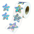 Laser Star Sticker Roll – Holographic Self-Adhesive Gift Labels Decorative Sticker Roll Richie's slivery 1roll As shown