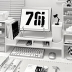 White Minimalist Monitor Stand Riser with Open Storage Monitor Stand Riser Richie's Default Title