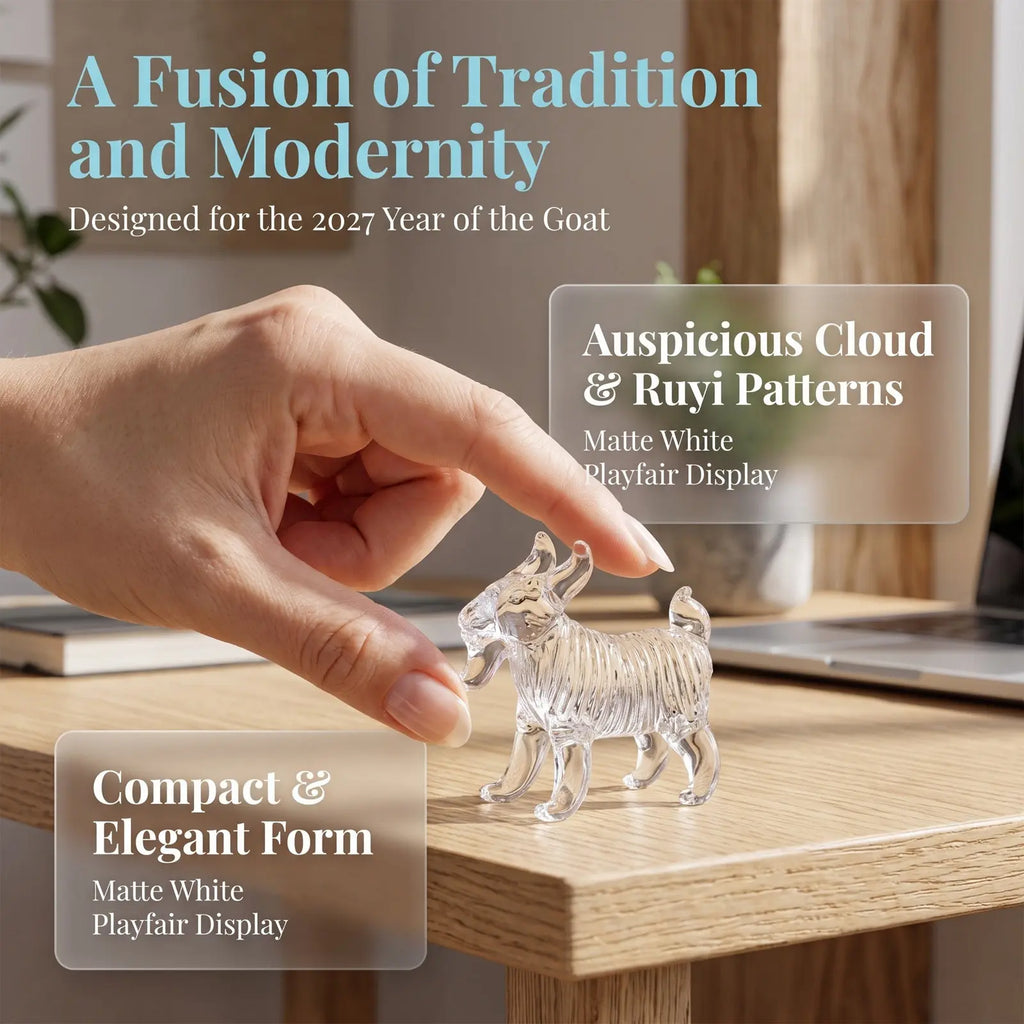 Crystal Glass Sheep Zodiac Figurine – Lunar New Year Décor Glass Zodiac Figurine Richie's
