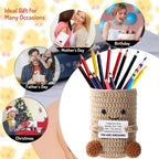 Crochet Pencil Holder Handmade Desk Organizer Makeup Brush Cup Crochet Desk Organizer Richie's