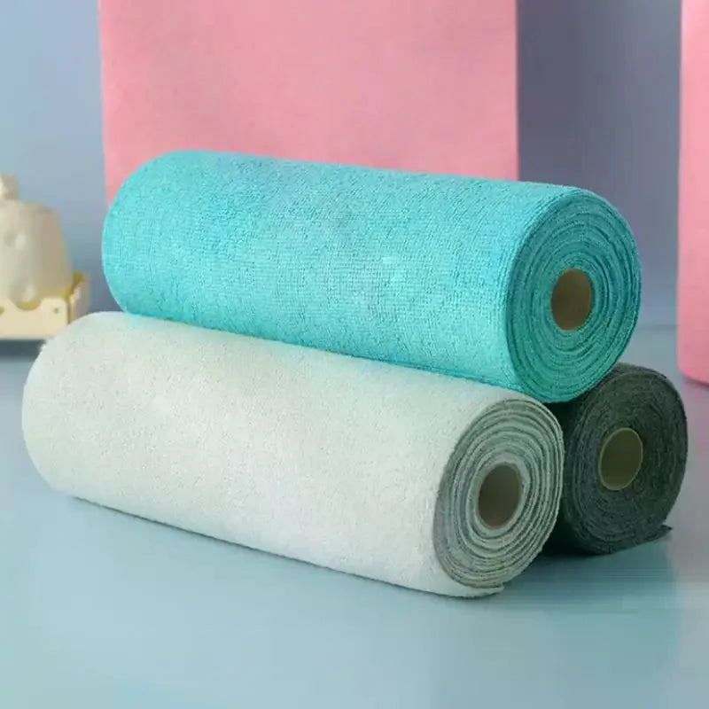 Microfiber Kitchen Towels 20pcs Reusable Lint-Free Roll Microfiber Cleaning Cloths Richie's