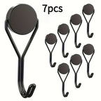 7-Pack Heavy Duty Magnetic Swivel Hooks – Fridge, Cruise & Grill Magnetic Swivel Hooks Richie's Black-7pcs