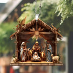 Acrylic Nativity Scene Christmas Pendant – Double Sided Ornament Christmas Ornament Richie's 03