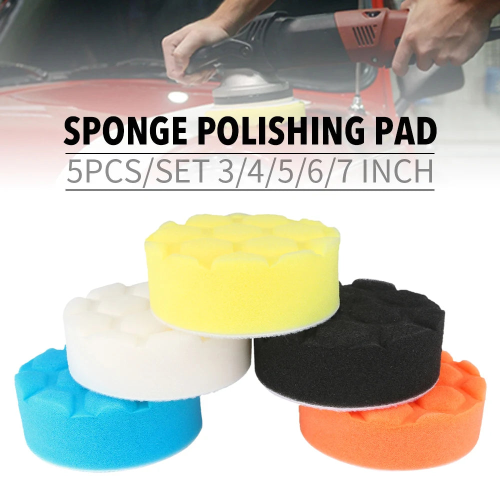 5-Pack Car Polishing Sponge Pads 3–7 Inch Buffing Wax Kit Car Polishing Pads Richie's