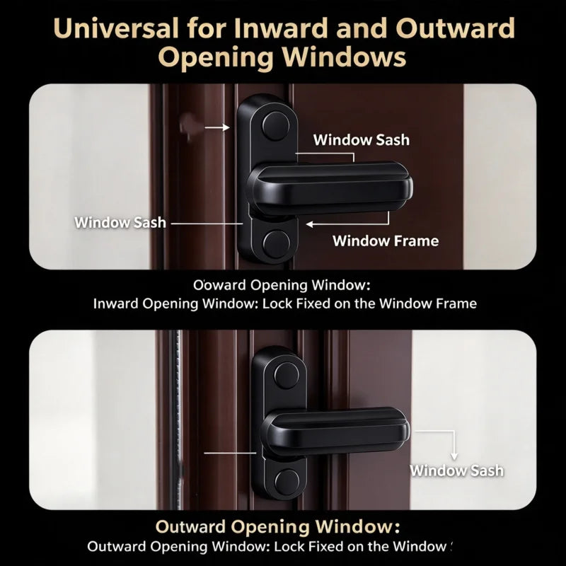 Zinc Alloy T-Shape Window & Door Sash Lock Security Buckle Window Door Lock Richie's