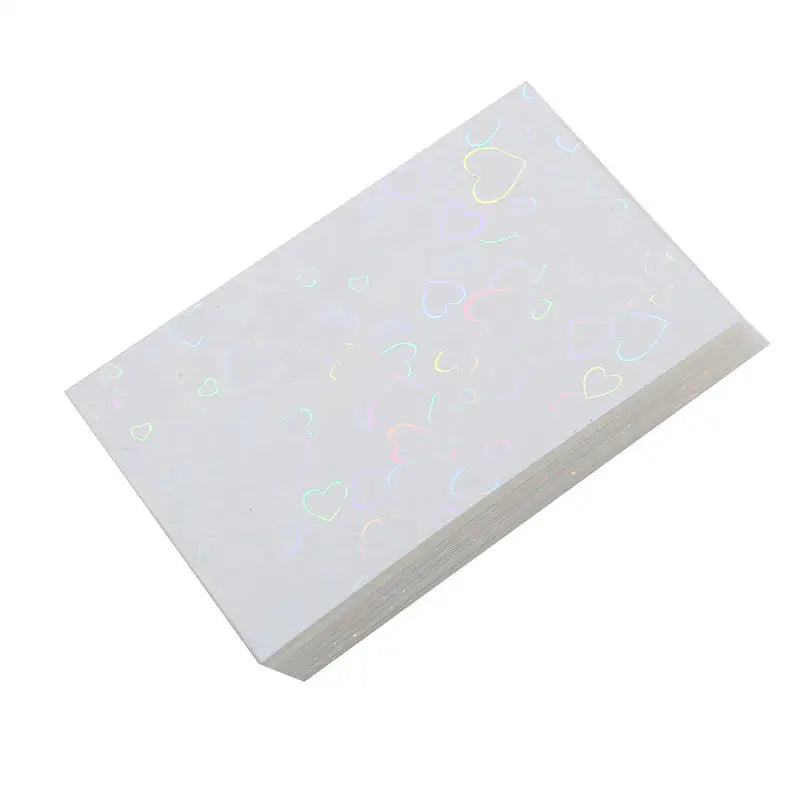 50Pcs Kpop Photocard Sleeves Heart Bling PVC Card Protectors Photocard Sleeves Richie's White
