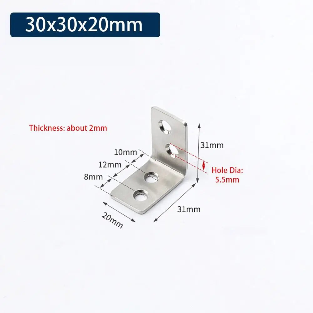 SUS304 Stainless Steel 90° Corner Bracket – Cabinet Furniture Brace Corner Bracket Richie's 30x30x20mm