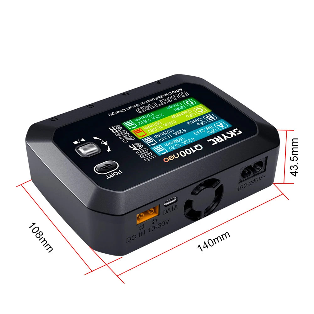 SKYRC Q100neo Smart Balance Charger 100W AC 240W DC 4-Port RC Battery Charger Richie's