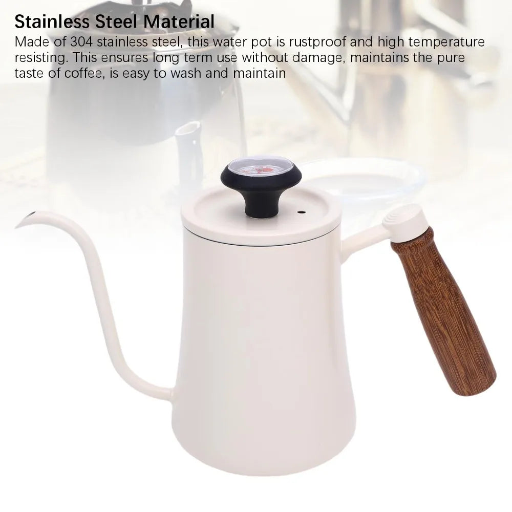 550ml Pour Over Coffee Kettle – Stainless Steel & Wood Handle Pour Over Kettle Richie's