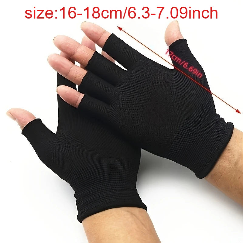5 Pairs Breathable Fingerless Gloves Unisex – Black & Gray Fingerless Sport Gloves Richie's