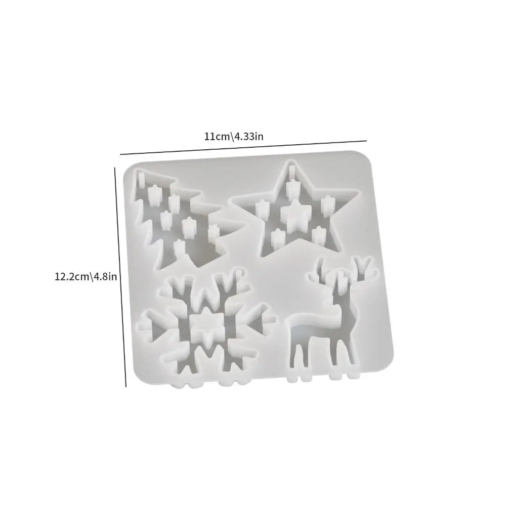 Christmas Silicone Mold – Snowflake & Elk Resin Craft Mould Silicone Craft Mold Richie's