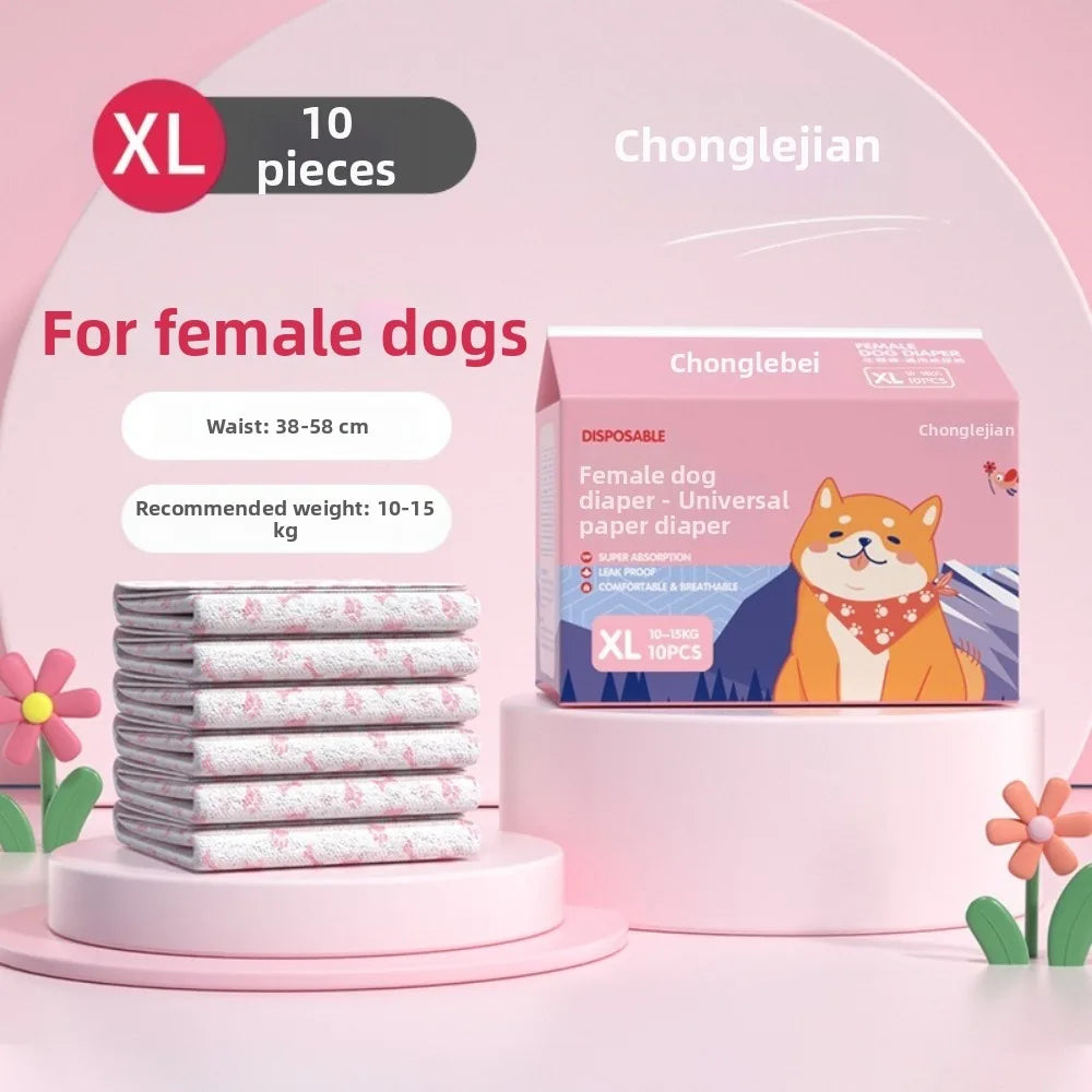 Disposable Dog Diapers Male & Female – 10 Pack Super Absorbent Dog Diapers Richie's Female XL