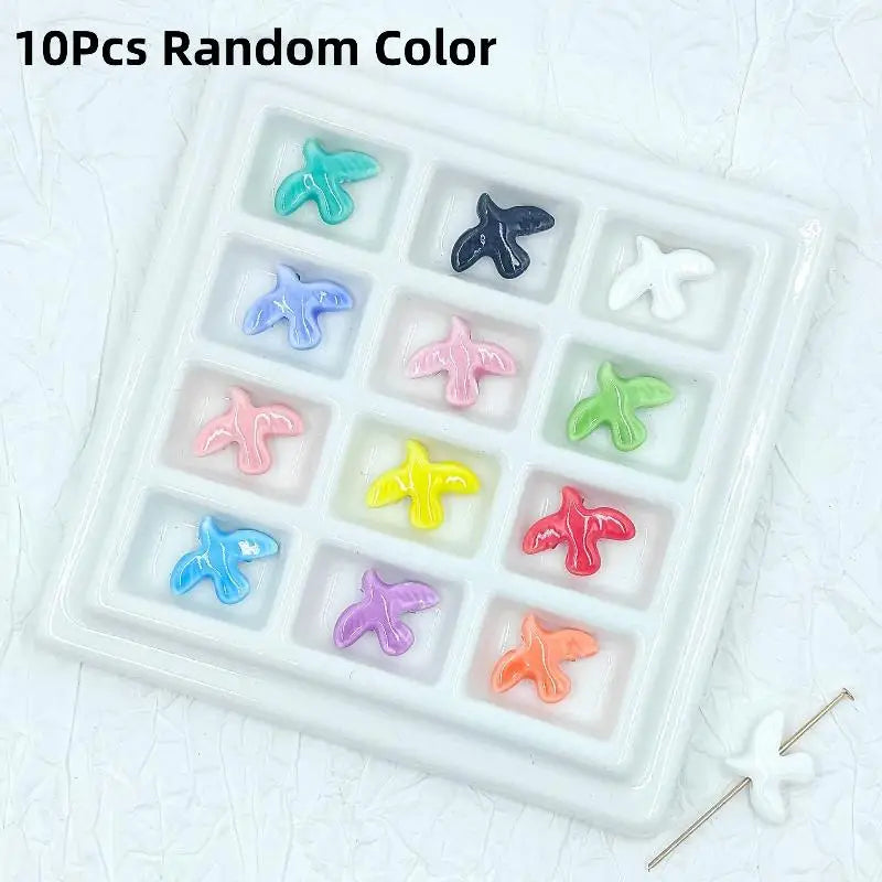 10Pcs Ceramic Peace Dove Beads DIY Jewelry Pendant Charms Jewelry Making Beads Richie's A1
