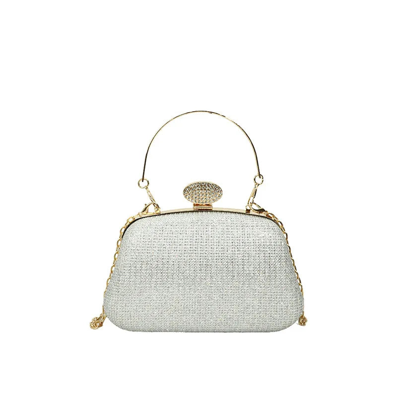 Women's Glitter Evening Clutch Bag – Wedding & Party Shoulder Bag Evening Clutch Bag Richie's Silver