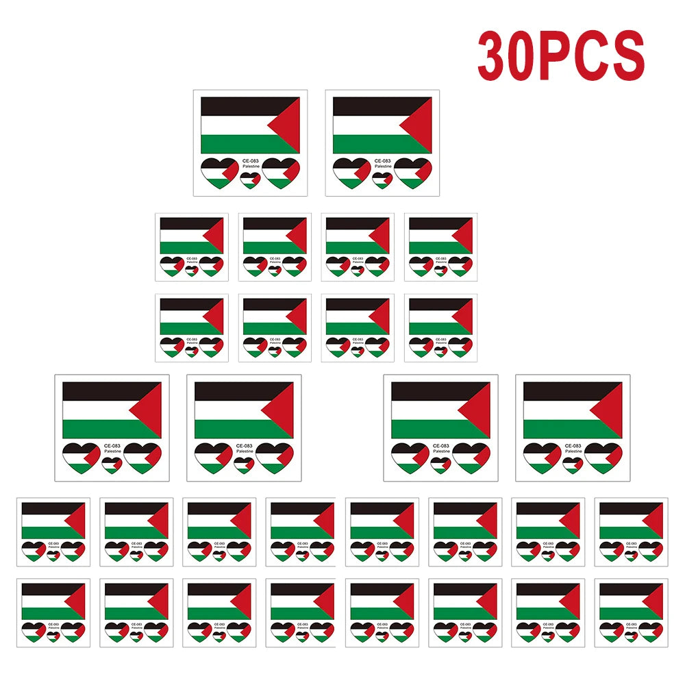 Palestine Flag Temporary Tattoo Stickers – 10 Pc Water Transfer Temporary Tattoo Stickers Richie's 30pcs