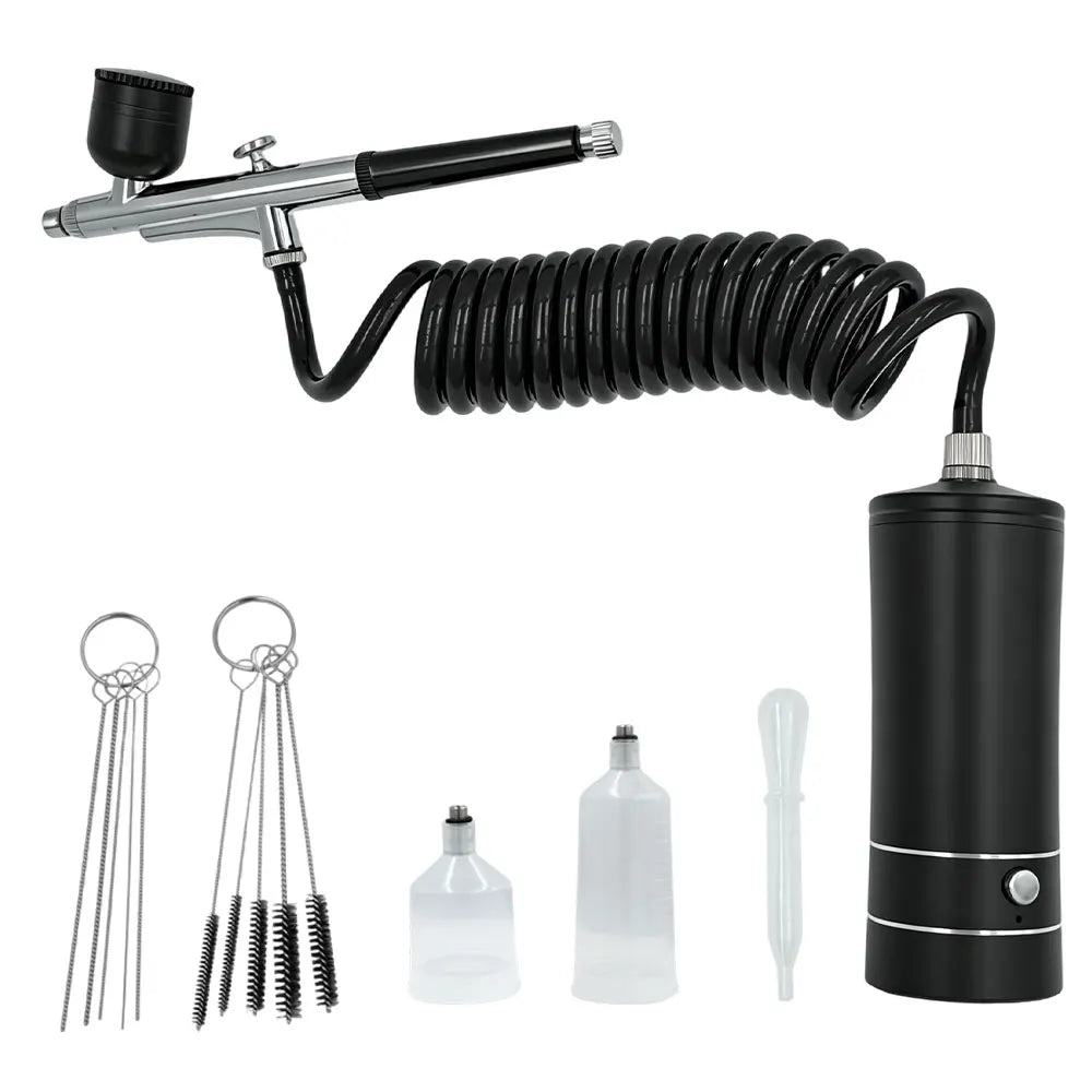 Electric Airbrush Kit with Compressor – Mini Paint Spray Gun Airbrush Compressor Kit Richie's Black