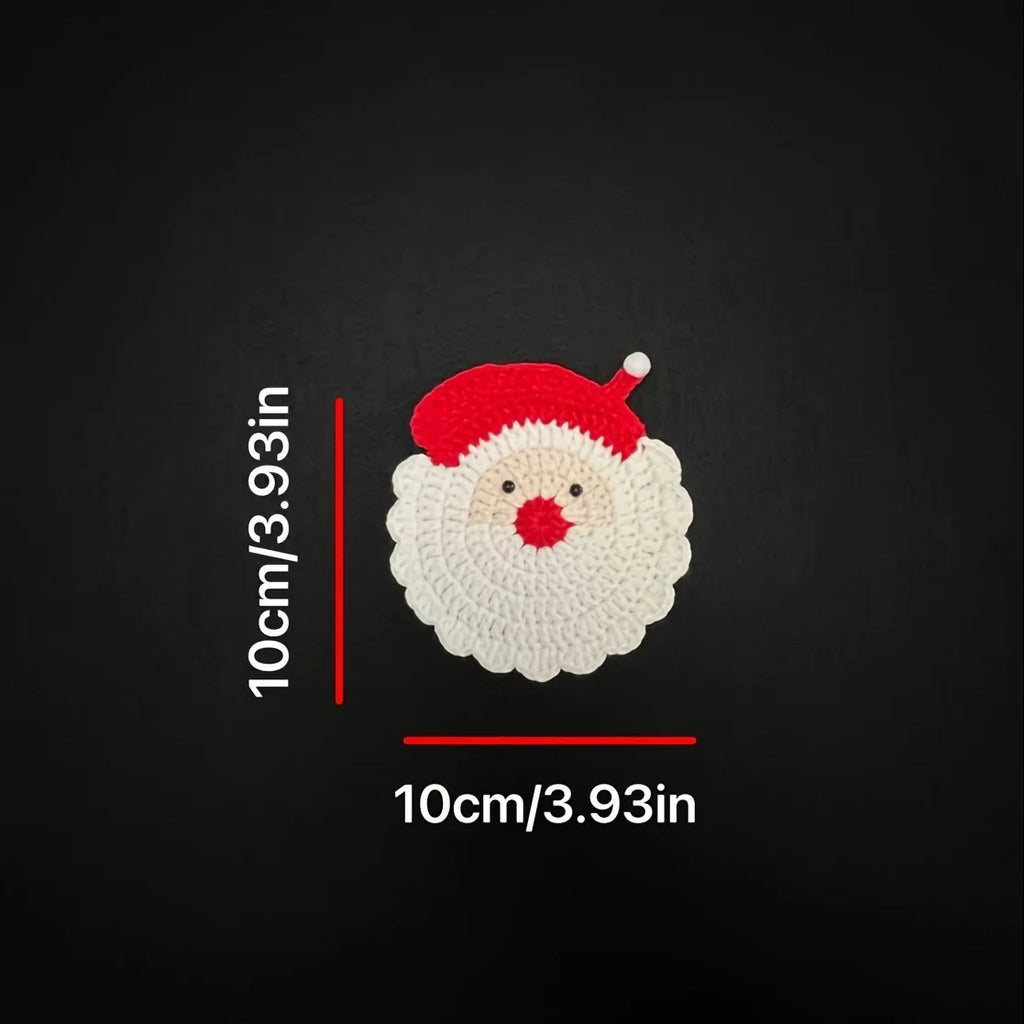 Handmade Crochet Santa Claus Coaster – Christmas Table Decor Christmas Crochet Coaster Richie's