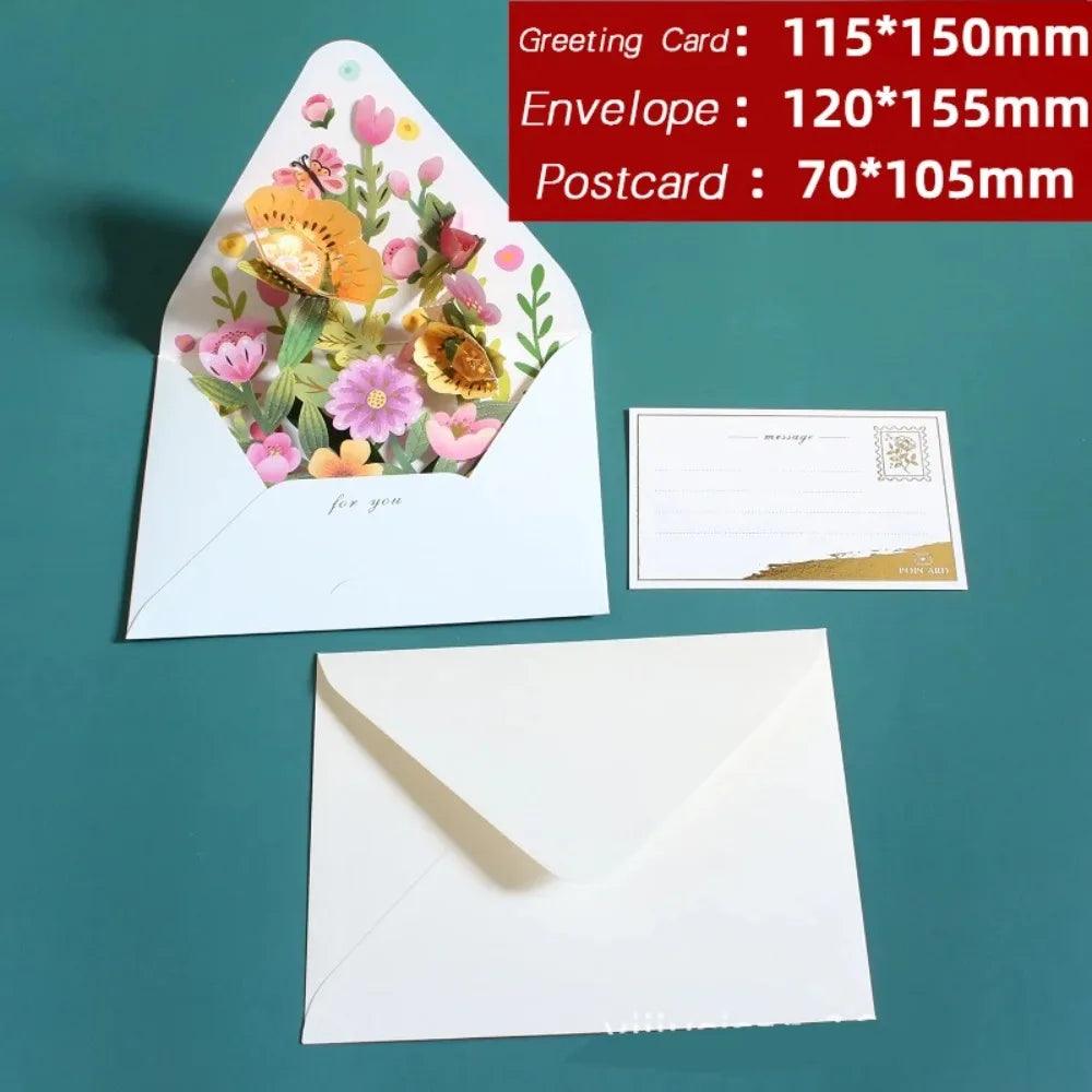 3D Pop-Up Flower Greeting Card with Envelope | Birthday & Holiday Pop-Up Greeting Card Richie's