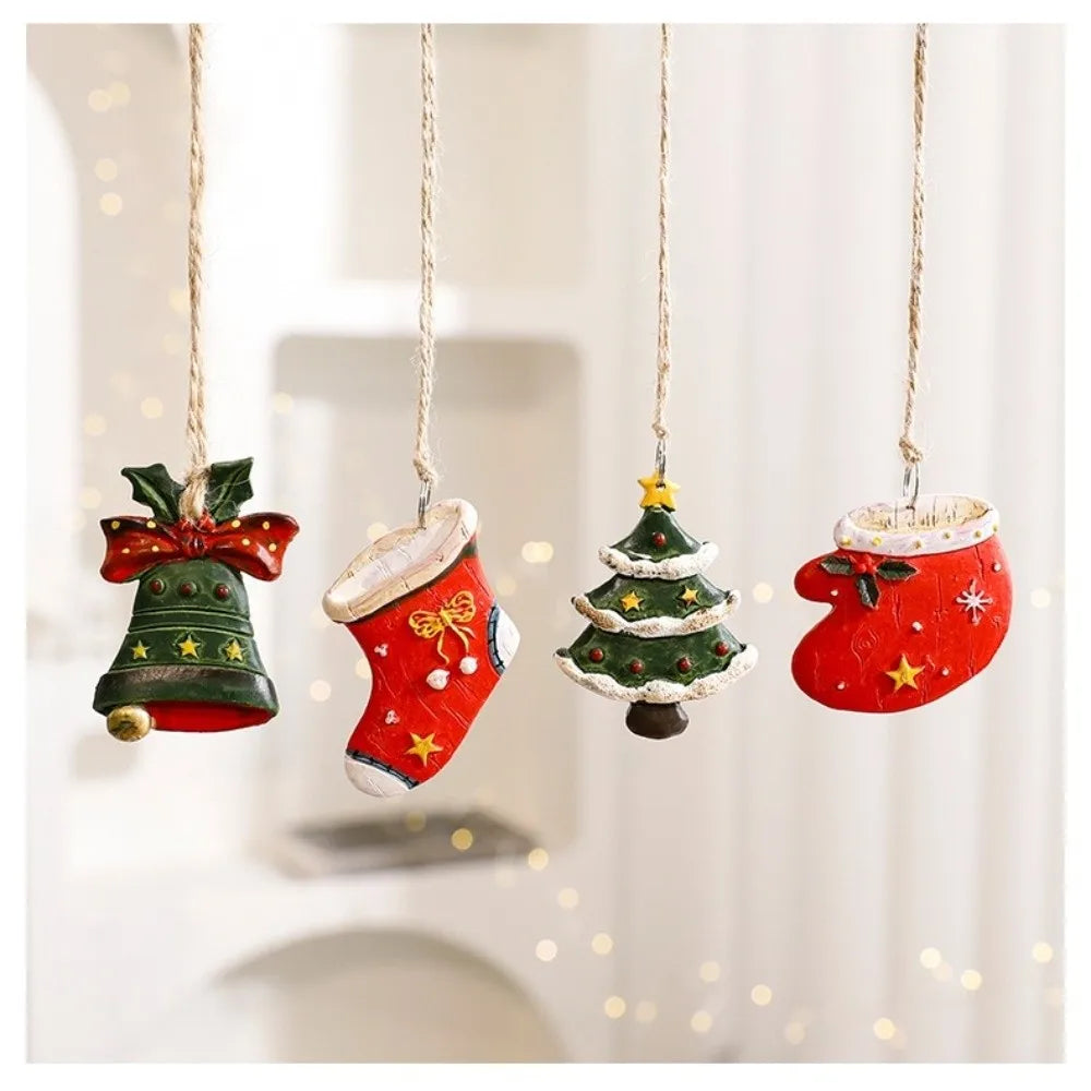 Resin Christmas Tree Ornaments – Santa & Snowman Pendants Christmas Ornaments Richie's
