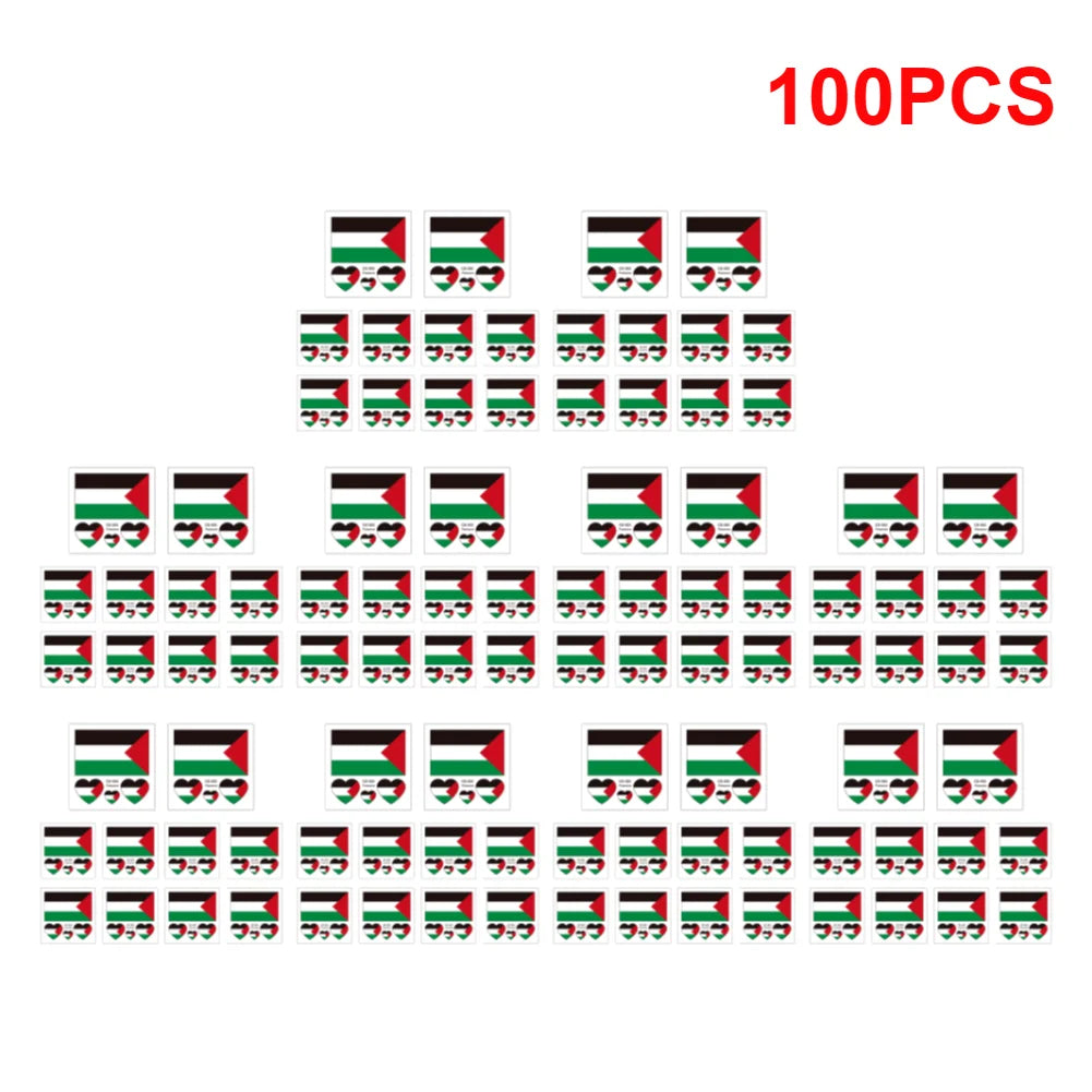 Palestine Flag Temporary Tattoo Stickers – 10 Pc Water Transfer Temporary Tattoo Stickers Richie's 100pcs