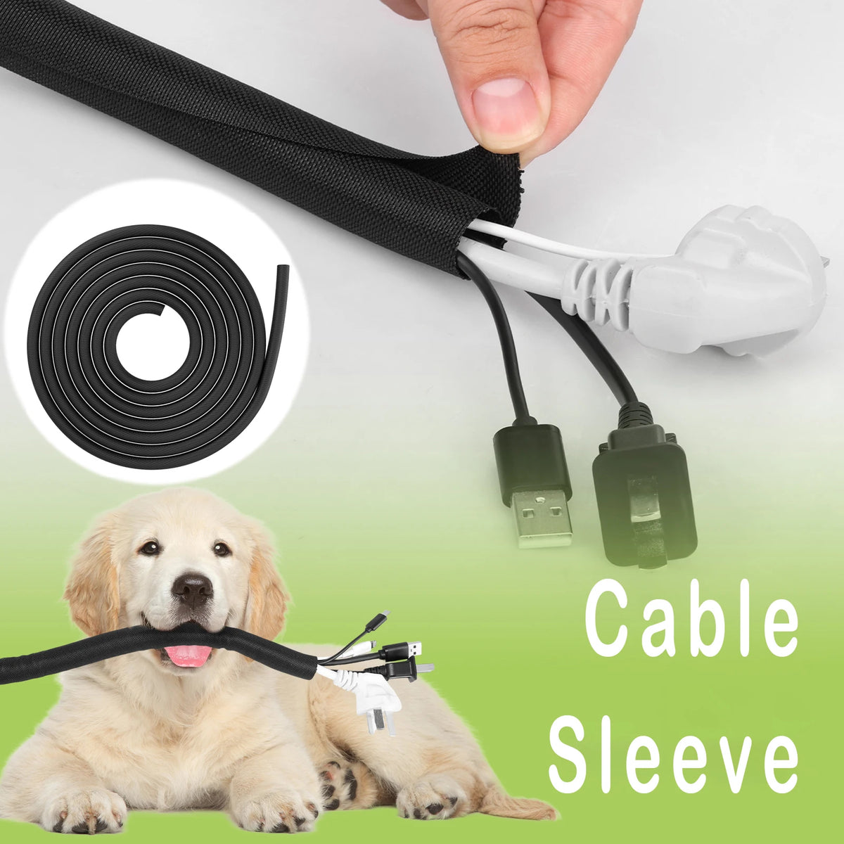6M Self-Closing Braided Cable Management Sleeve – 20mm Cable Management Sleeve Richie's