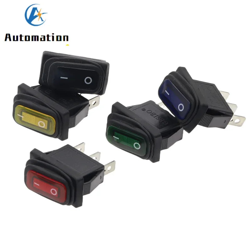 KCD3 Waterproof Rocker Switch 3-Pin ON-OFF 15A 250VAC LED Rocker Switch Richie's