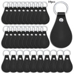 10pcs PU Leather Key Fob Blanks – Laser Engraving Keychain Kit Leather Keychain Blanks Richie's black