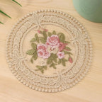 Embroidery Lace Coasters Set of 5 – Fabric Table Mats Fabric Coasters Set Richie's 4 L
