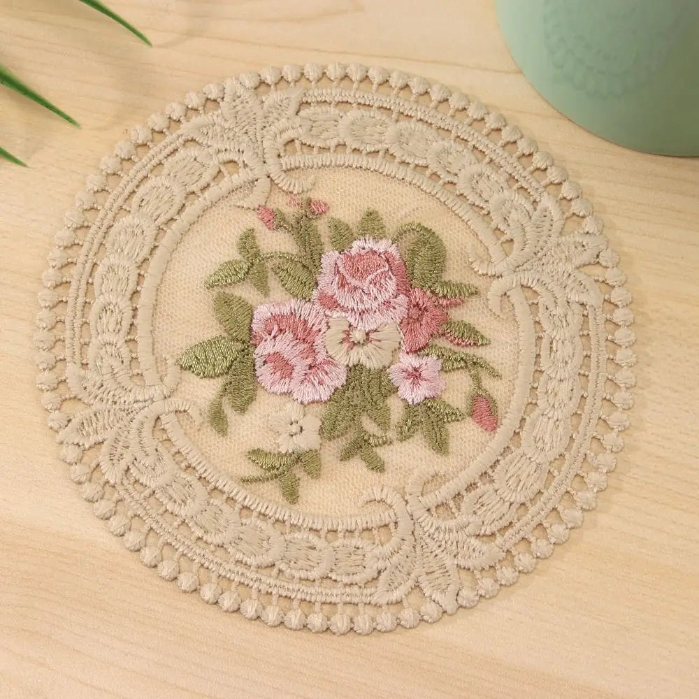 Embroidery Lace Coasters Set of 5 – Fabric Table Mats Fabric Coasters Set Richie's 4 L