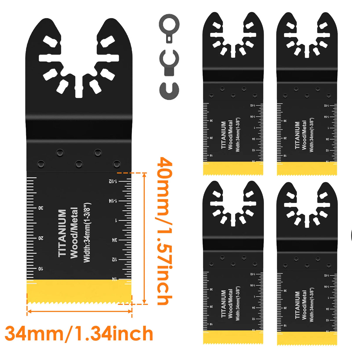 Titanium Coated Oscillating Multitool Saw Blades 5/6Pcs Oscillating Saw Blades Richie's 34mm 5pcs