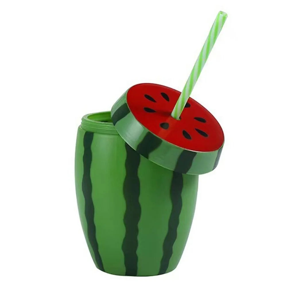 Cartoon Fruit Straw Cup | Strawberry Watermelon Pineapple Bottle Straw Water Bottle Richie's -watermelon 1 1