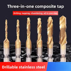 HSS Titanium Tap Drill Bit All-in-One Machining Tool Set 1–6pc Tap Drill Bit Set Richie's