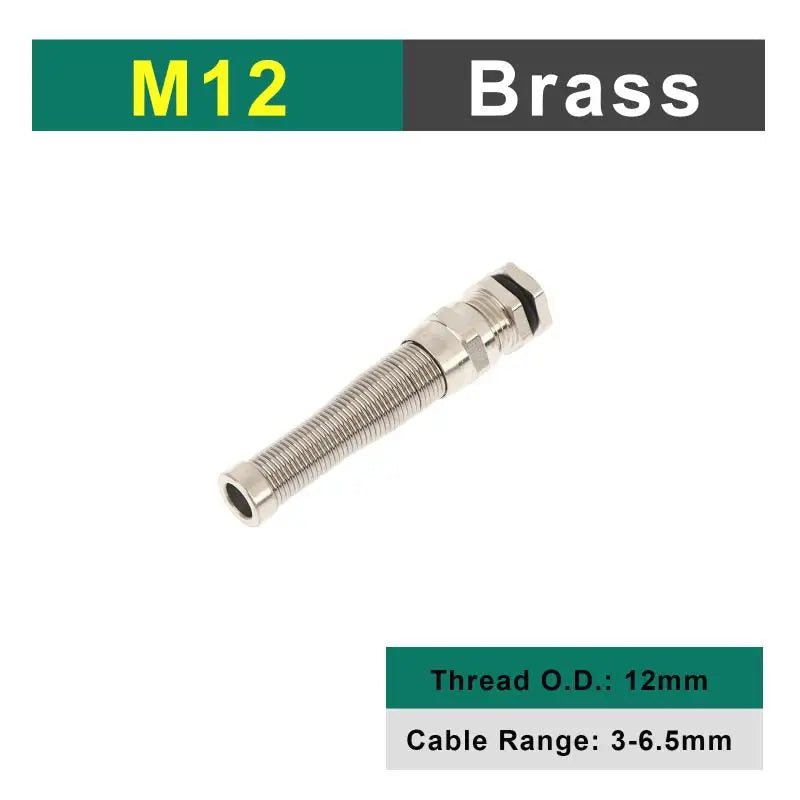 Nickel Plated Brass Cable Gland Waterproof Strain Relief Cable Gland Richie's M12x1.5 3-6.5mm